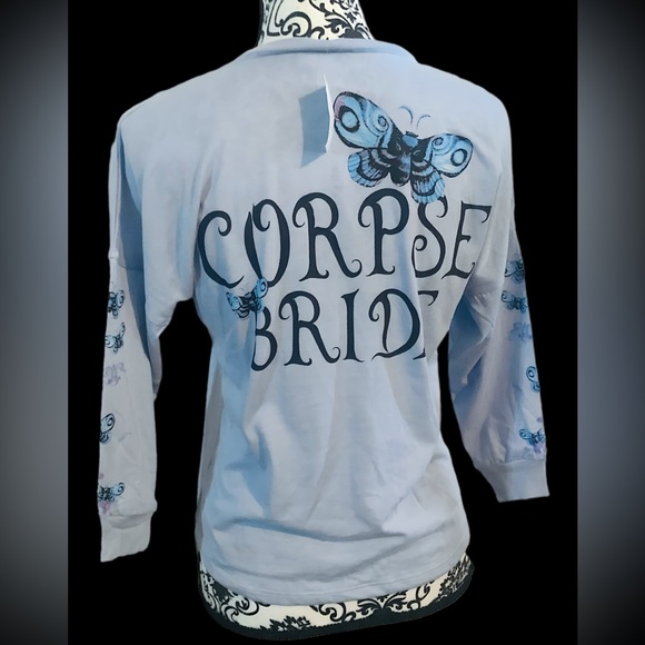 Corpse Bride Tee Medium 3/4 Sleeve Fitted Tim Burton NWTs - Picture 3 of 5